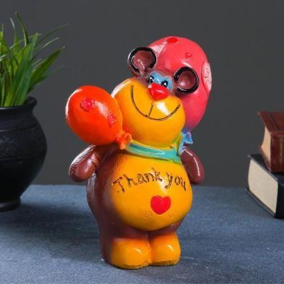 Копилка "Мишка с шариками" 17х12,5см, МИКС