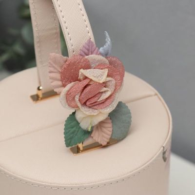 Шкатулка кожзам для украшений "Яблоневый цвет" бежевая 14х17х14 см