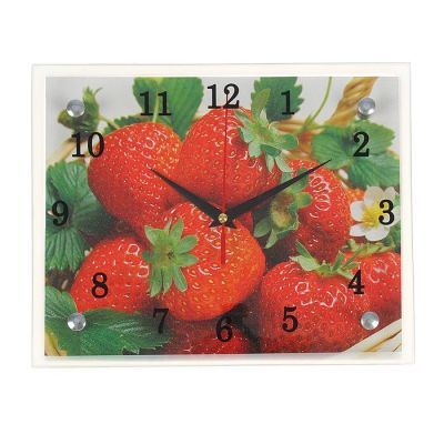 Часы настенные, серия: Кухня, "Клубника", 20х25  см, микс