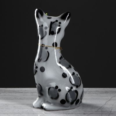 Копилка "Кошка Лиза", глянец, серая, 27 см