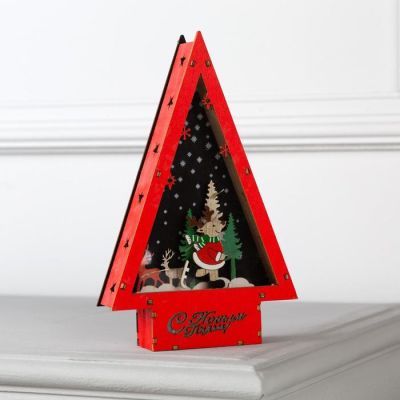 Светодиодная фигура «Олень на коньках» 14 × 22.5 × 4 см, дерево, батарейки АААх2 (не в комплекте), свечение тёплое белое