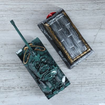 Копилка "Танк ИС-7", глазурь, разноцветная, 16 см, микс