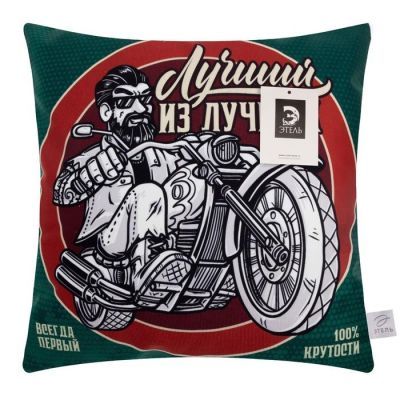 Чехол на подушку Этель "Всегда первый" 40х40 см, 100% п/э, велюр