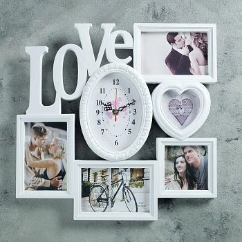 Часы настенные, серия: Фото, "Любимые",  (15х10, 10х15, 10х10), 41х40 см, микс