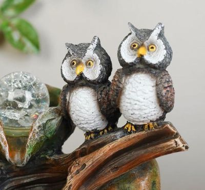 Фонтан настольный с подсветкой "Две совы" (21 х 27 см)