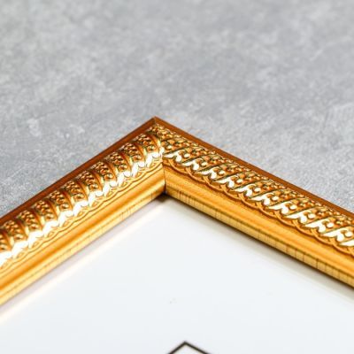 Фоторамка пластик 30х40 "Золотые витки на карамельном" 42,8х32,8х1 см