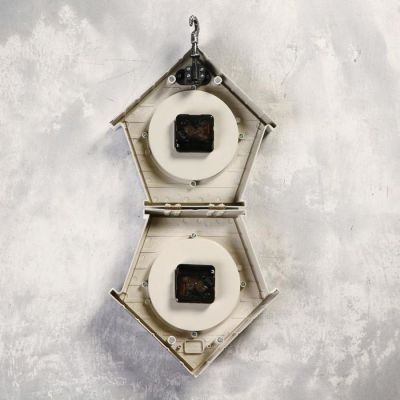 Часы настенные двойные, серия: Садовые, "Домик", 40 х 32 см