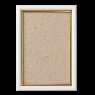 Фоторамка пластик 10х15 см белый с золотом