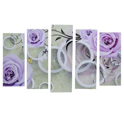Картина модульная на подрамнике "Розы" 125х80 см (2-25х63, 2-25х70, 1-25х80)