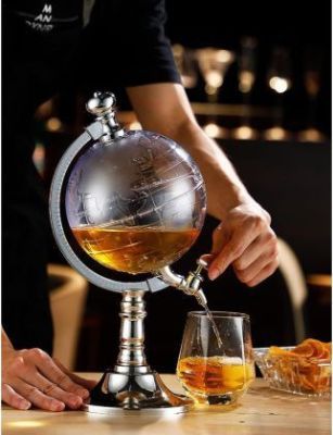 Бар для напитков "Глобус" с краном (33х15х19см) пластик