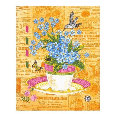 Полотенце вафельное Винтаж 46х60см, МИКС, хлопок 100%, 170 грамм