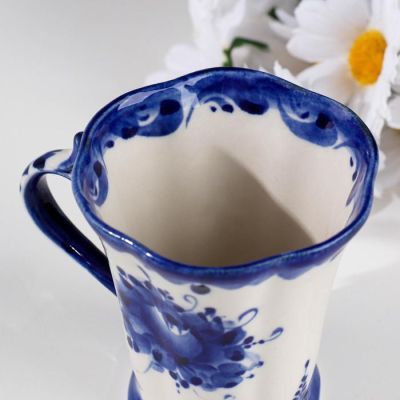 Чашка "Колокольчик", 120 мл, 8 см, гжель, фарфор