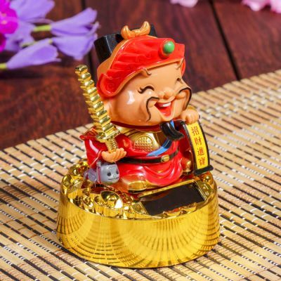 Маятник пластик от солнечной батареи "Гуань-ди с пагодой" 11х8,5х8,5 см