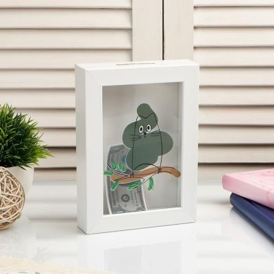 Копилка интерьерная пластик "Котик на веточке" 17х12х3,8 см