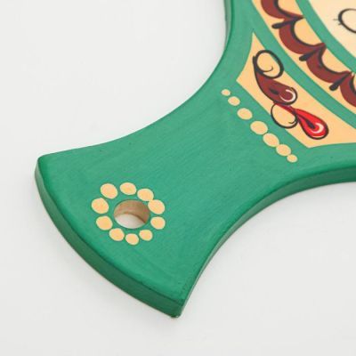 Доска разделочная «Фигурная», 18×0,8×31 см, зелёная, ракульская роспись