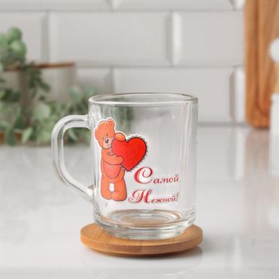 Кружка "Самой нежной!" мишка и сердце, 200мл