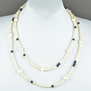 Авторские бусы Авантюрин, жемчуг "Лебедушка" арт.БУГ-1046