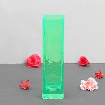 Ваза "Олень" квадратная прозр., 21х5,5х5,5 см 0,32 л, микс