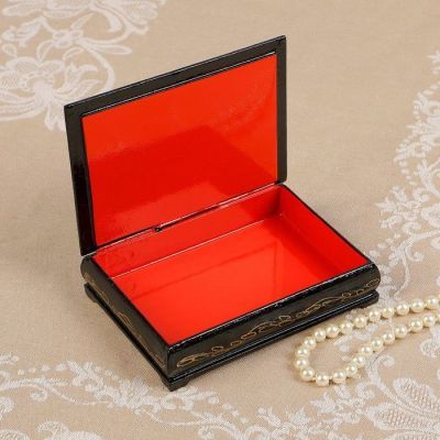 Шкатулка «Розовые цветы в корзине», 10×14 см, лаковая миниатюра