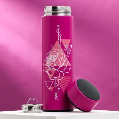 Термос с индикатором температуры "Роза", 500 мл, сохраняет тепло 15 ч