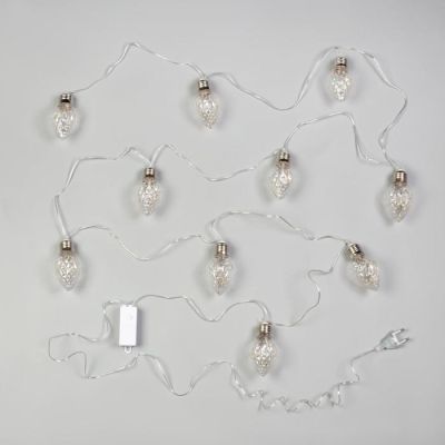 Гирлянда «Нить» 3 м с насадками «Лампочки шишки», IP20, прозрачная нить, 80 LED, свечение белое, 8 режимов, 220 В