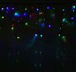 Гирлянда уличная "Бахрома" (Ш:4 м, В:0,6 м, нить тёмная, моргает, RGB)