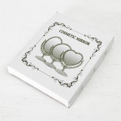 Зеркало настольное, двустороннее, с увеличением, зеркальная поверхность 11,5 × 15 см, цвет бежевый