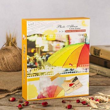 Фотоальбом на 80 фото 10х15 см "Яркий зонт" в коробке МИКС 23х19,2х5 см