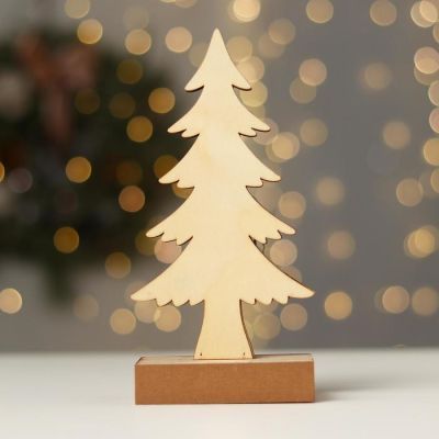 Новогодний декор с подсветкой «Новогодняя ель» 9×5×19 см, белый