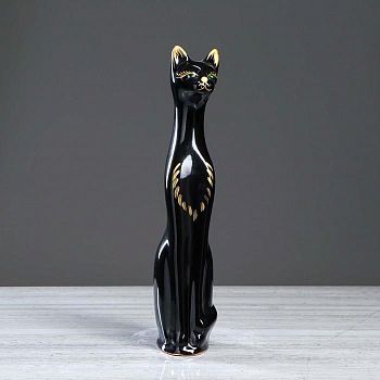 Копилка "Кот", глазурь, чёрная, 43 см