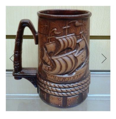 Кружка пивная "Штурвал" (высота 18 см) керамика