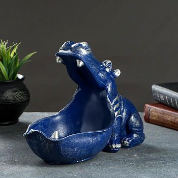 Шкатулка для мелочей "Бегемот" синий, 22х30см