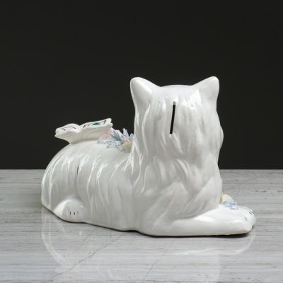 Копилка "Перс с бабочкой", покрытие лак, белая, 19 см, микс