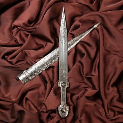 Кинжал сувенирный"Ирбис" малый (мельхиор)