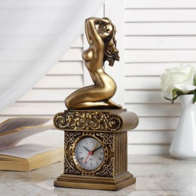 Часы настольные "Эвтерпа", цвет золото, 26х11.5х7.5 см микс