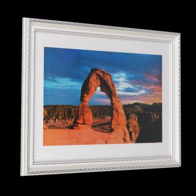 Фоторамка пластик 30х40 см (881S) белый с серебром