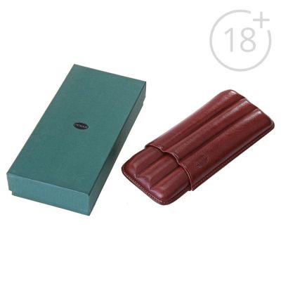 Портсигар темно-коричневый для 3 сигар, d = 1,8 см