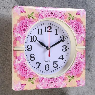 Часы настенные, серия: Классика, "Летний букет", 19х19х3 см,