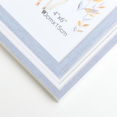 Фоторамка пластик 10х15 см "Белая с сиренью" 17,5х12,5 см