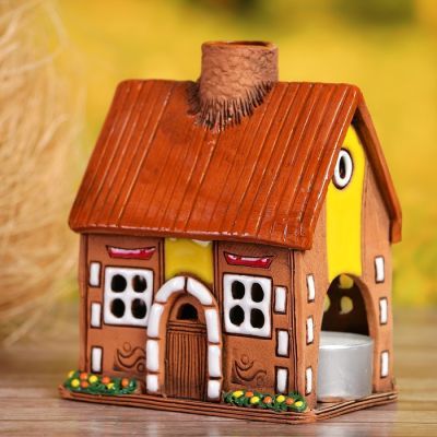 Аромалампа Домик «Хижина», 10 см, ручная работа  микс