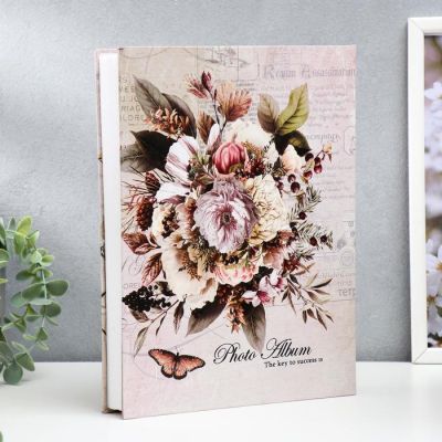 Фотоальбом на 200 фото 13х18 см "Букет" в коробке, зол.обвод МИКС 29,7х23х5,5 см