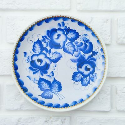 Тарелка декоративная «Гжель», D = 19,5 см