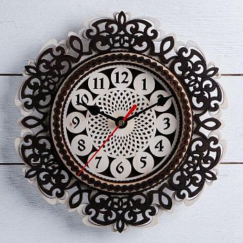 Часы, 24×24 см, "Завитушки" МИКС