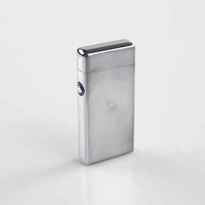 Зажигалка электронная в подароч.коробке, дуговая, прямоугольная, серебристая, USB 10х3х10 см