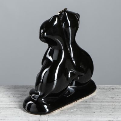 Копилка "Коты танцующие", покрытие глазурь, чёрная, 15 см