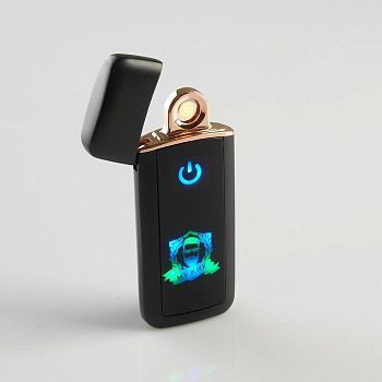 Зажигалка электронная, спиральная, "Мужик", чёрная, 3х7.3 см. USB