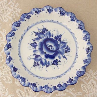 Хлебница «Цветок», 23 × 15,5 × 4 см, гжель