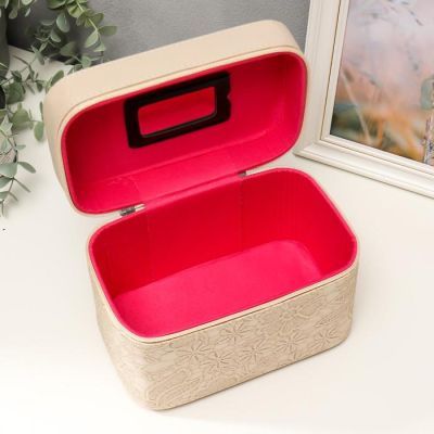 Шкатулка кожзам для косметики "Кружево цветы" н-р 3 шт 16,5х15х23; 14х13х21; 10,5х10х18,5см