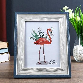 Фоторамка пластик 15х20 см "Феликс" белая с синим обрамлением 26,2х21,2 см