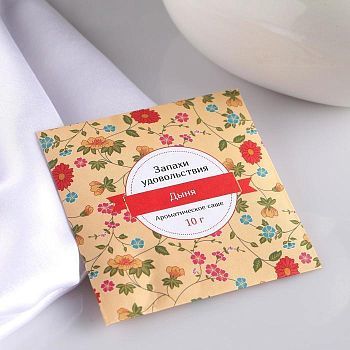 Саше ароматическое "Запахи удовольствия", дыня, вес 10 г, размер 10×10.5 см